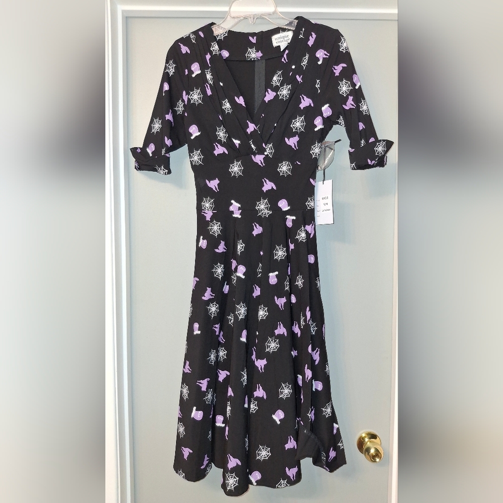 Unique Vintage Tombstone Cat Web Dress
